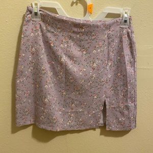 SHEIN lavender floral mini skirt